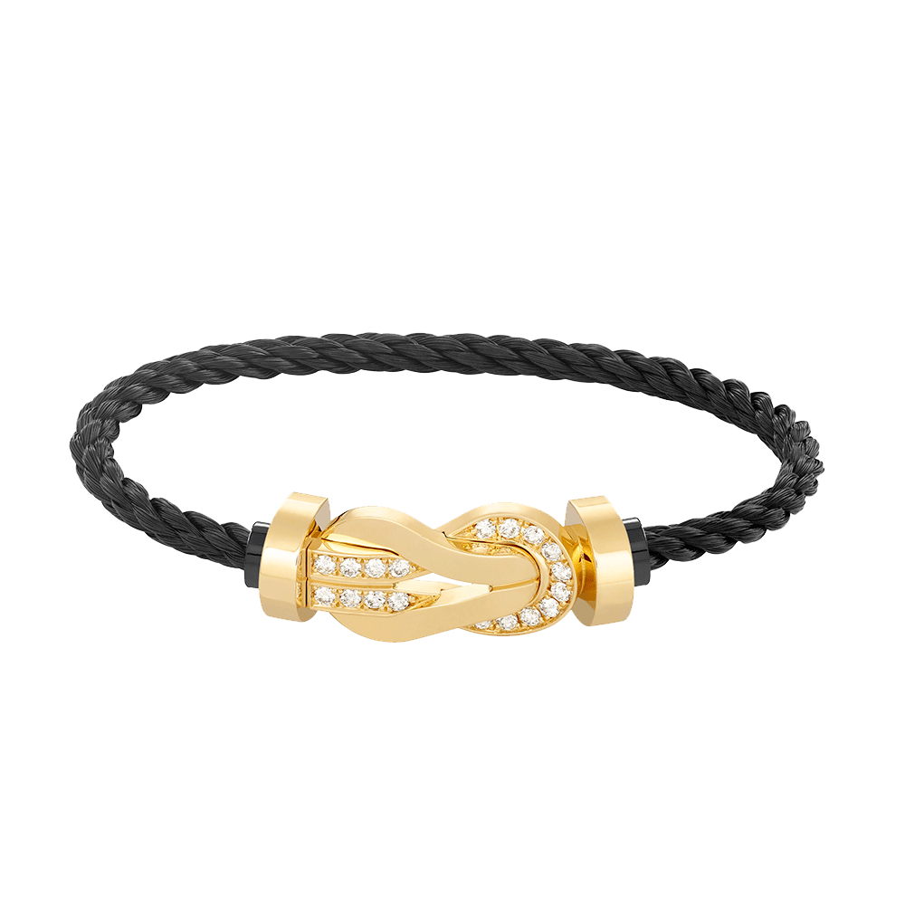[Lunabriance]CHANCE LARGE 8 FIGURE BUCKLE HALF DIAMOND BRACELET GOLD
