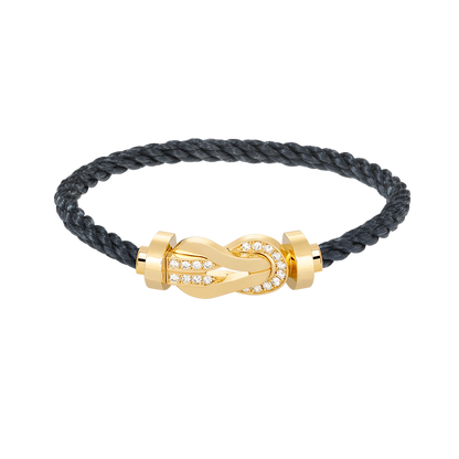 [Lunabriance]CHANCE LARGE 8 FIGURE BUCKLE HALF DIAMOND BRACELET GOLD
