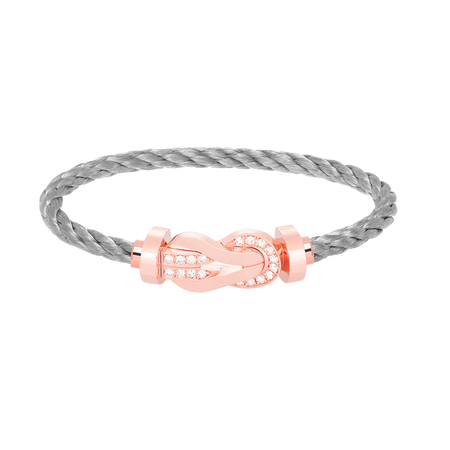 [Luna Brilliance]CHANCE LARGE 8 FIGURE BUCKLE HALF DIAMOND BRACELET ROSE GOLD