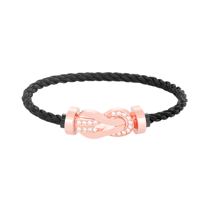 [Lunabriance]CHANCE LARGE 8 FIGURE BUCKLE HALF DIAMOND BRACELET ROSE GOLD