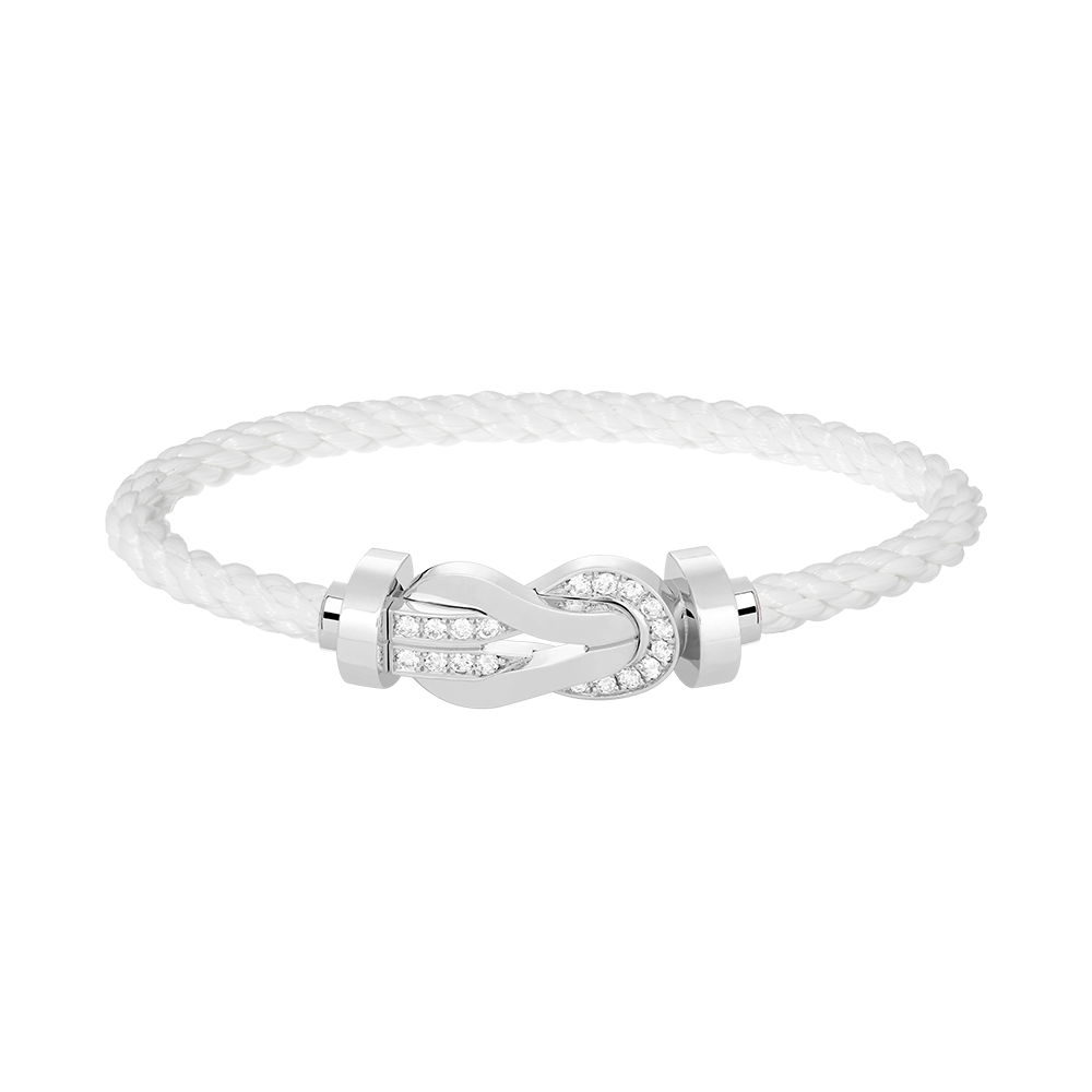 [Lunabriance]CHANCE LARGE 8 FIGURE BUCKLE HALF DIAMOND BRACELET SILVER