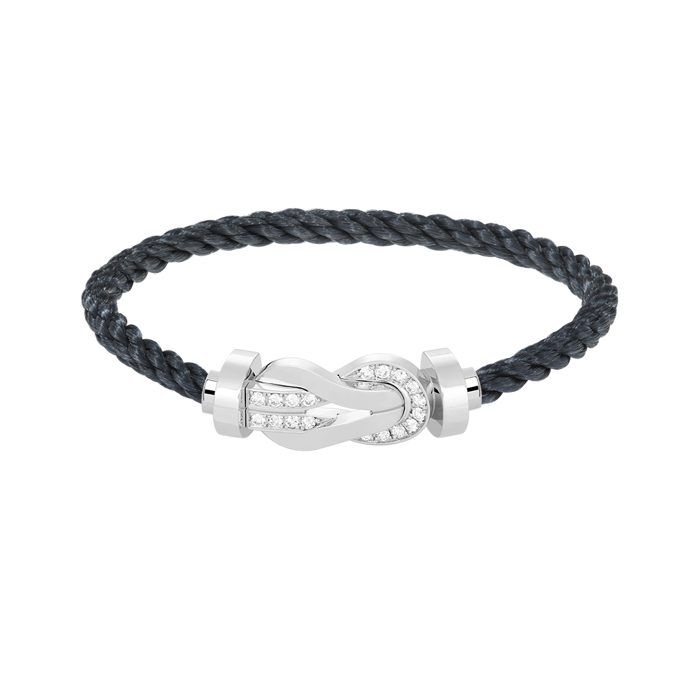 [Luna Brilliance]CHANCE LARGE 8 FIGURE BUCKLE HALF DIAMOND BRACELET SILVER