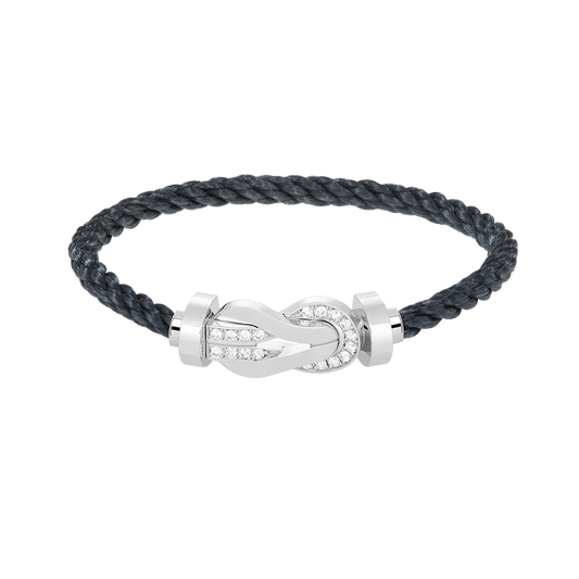 [Lunabriance]CHANCE LARGE 8 FIGURE BUCKLE HALF DIAMOND BRACELET SILVER