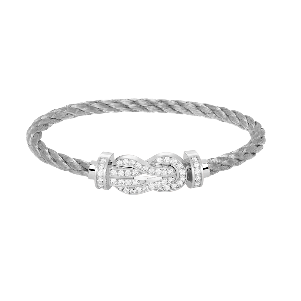 [Lunabriance]CHANCE LARGE 8 FIGURE BUCKLE FULL DIAMOND BRACELET SILVER