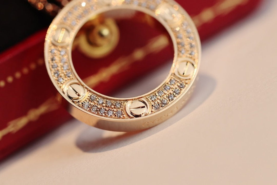 [Luna Brilliance]LOVE NECKLACE ADJUSTABLE ROSE GOLD