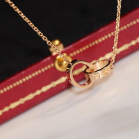 [Luna Brilliance]LOVE NECKLACE PINK GOLD AND SILVER