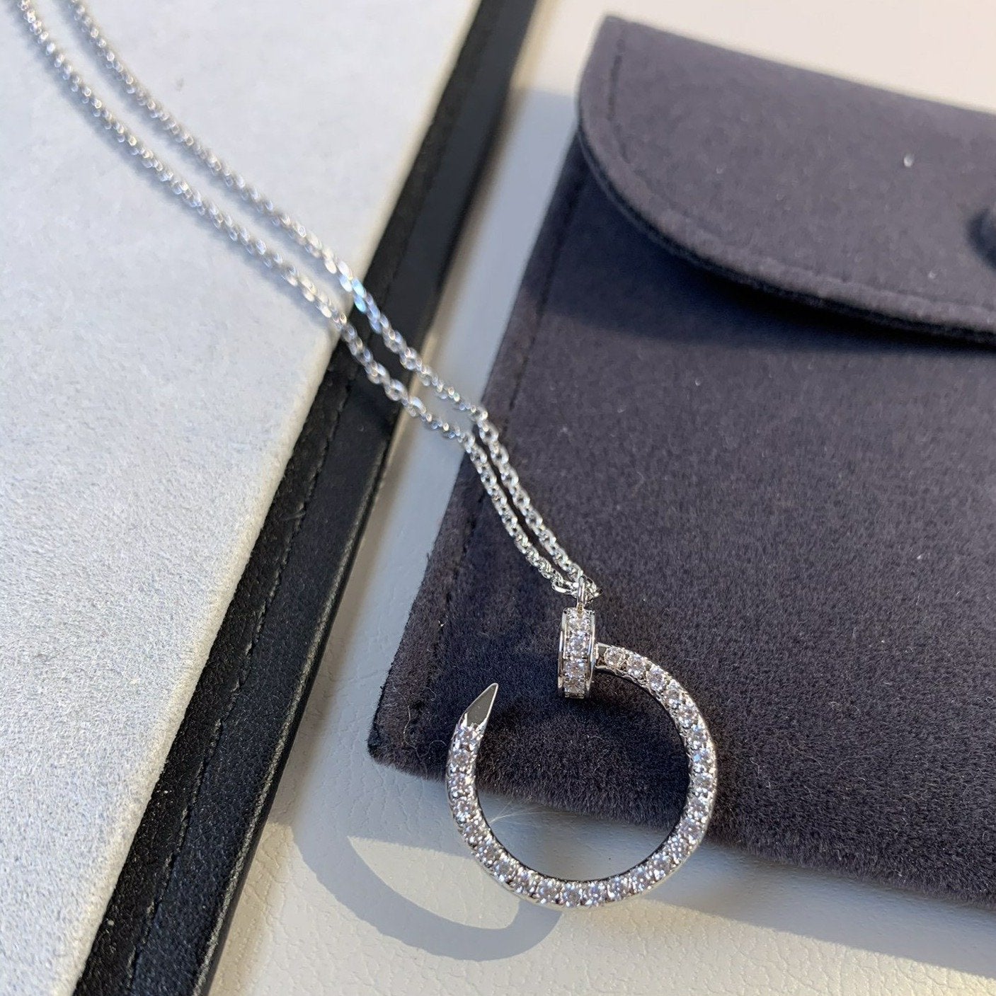 [Lunabriance]JUSTE NECKLACE SILVER DIAMONDS