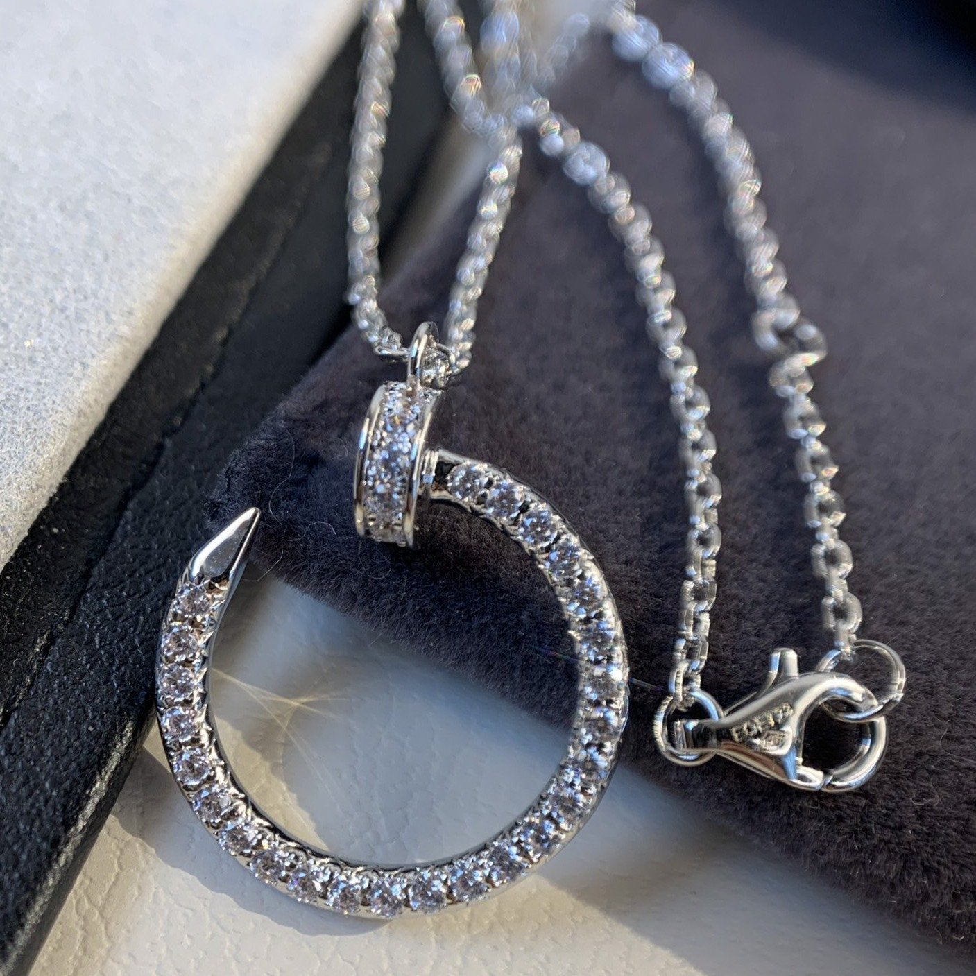 [Lunabriance]JUSTE NECKLACE SILVER DIAMONDS