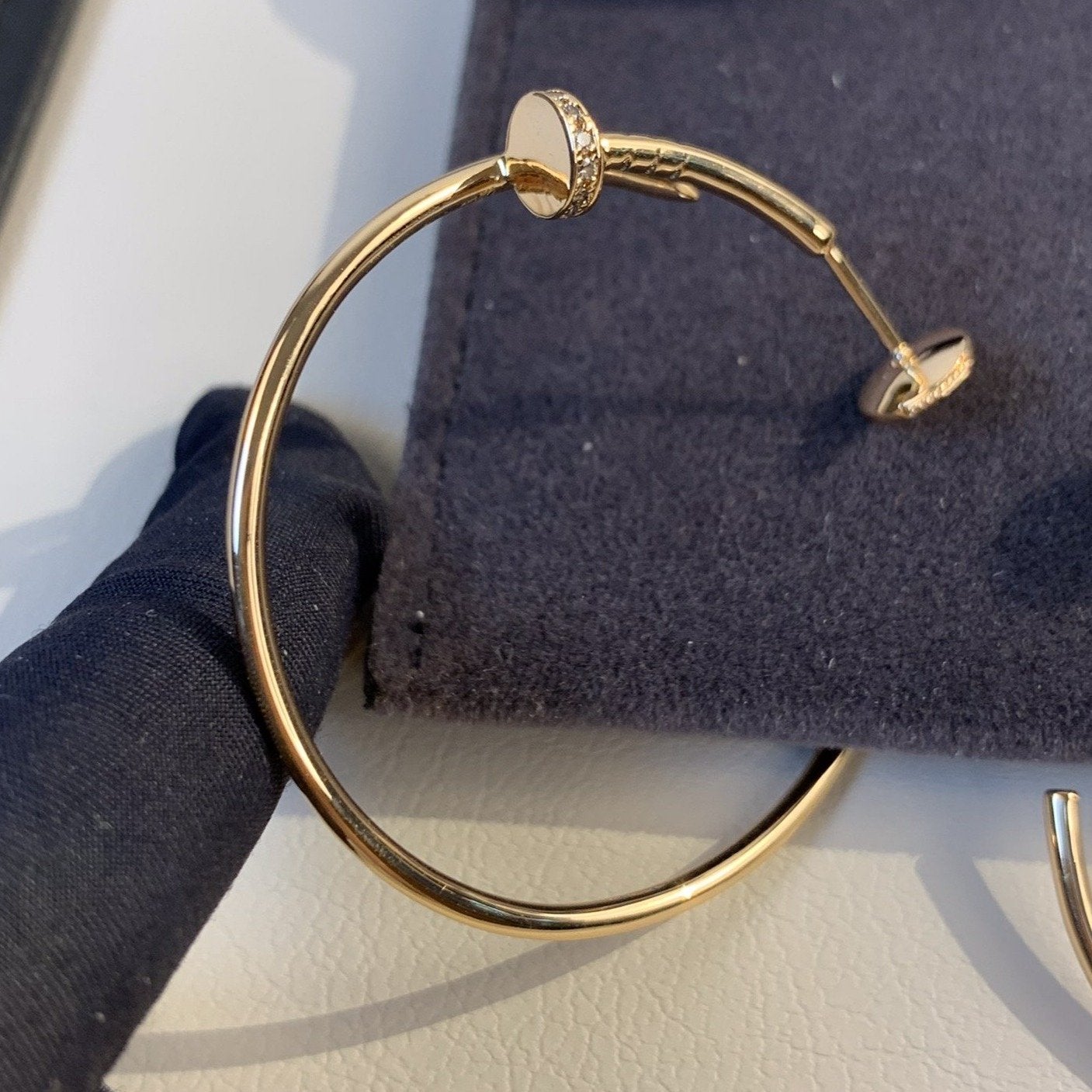 [Lunabriance]JUSTE EARRINGS GOLD DIAMONDS 1.8MM