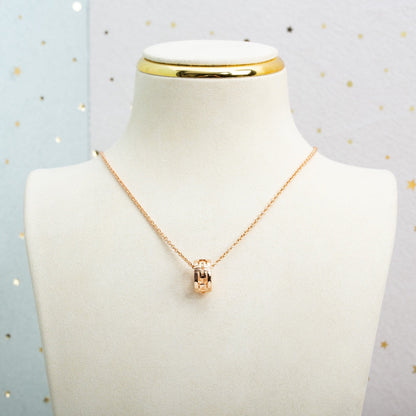 [Luna Brilliance]PARENTESI NECKLACE PINK GOLD