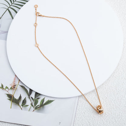 [Luna Brilliance]PARENTESI NECKLACE PINK GOLD