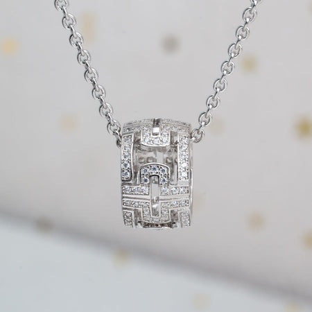 [Luna Brilliance]PARENTESI NECKLACE SILVER DIAMOND