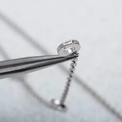 [Luna Brilliance]PARENTESI NECKLACE SILVER DIAMOND