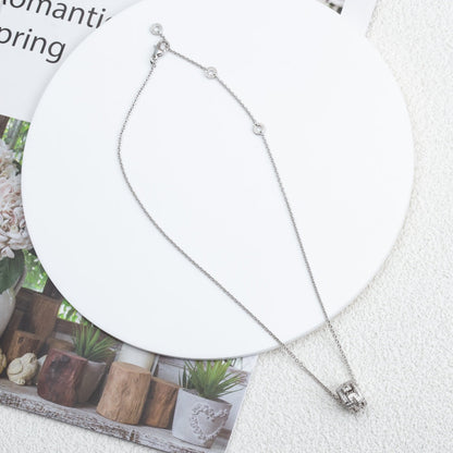 [Luna Brilliance]PARENTESI NECKLACE SILVER DIAMOND