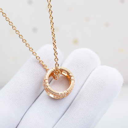 [Luna Brilliance]PARENTESI NECKLACE PINK GOLD DIAMOND