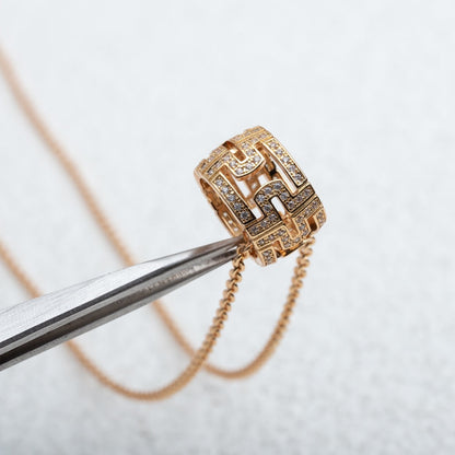 [Luna Brilliance]PARENTESI NECKLACE PINK GOLD DIAMOND