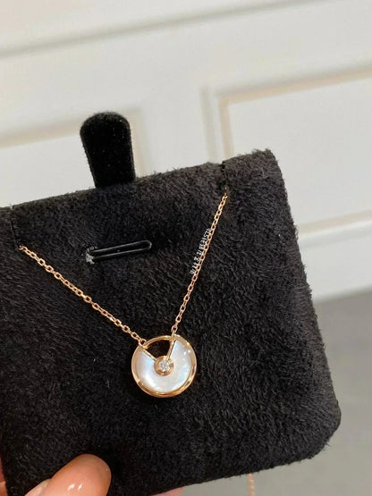 [Lunabriance]AMULETTE ROSE GOLD MOP NECKLACE