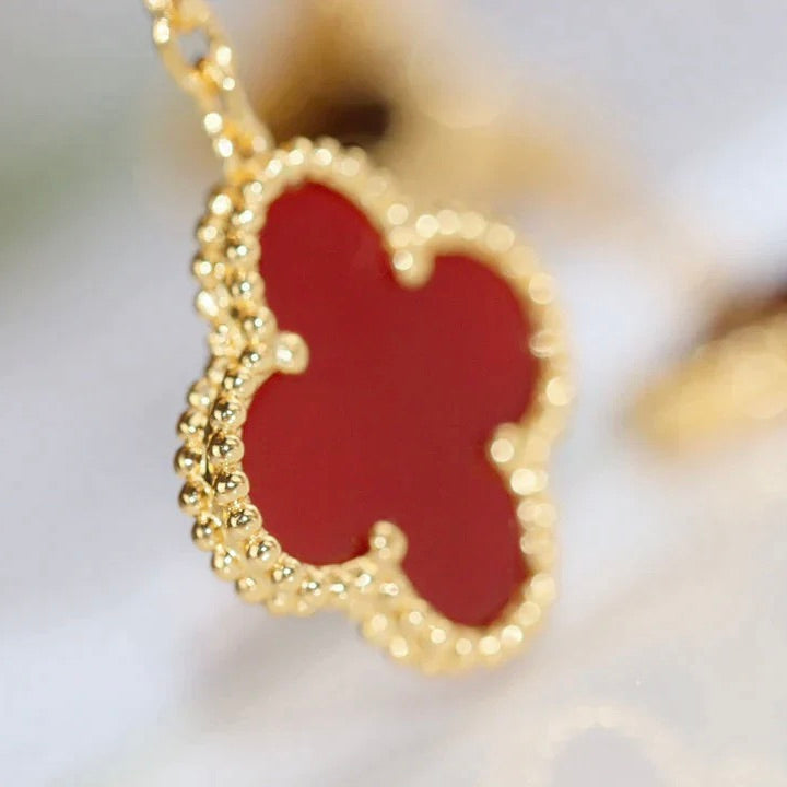 [Lunabriance]CLOVER  2 MOTIF  TIGER EYE CARNELIAN EARRINGS