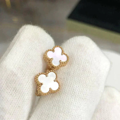 [Lunabriance]CLOVER MINI 9.5MM WHITE MOP EARRINGS