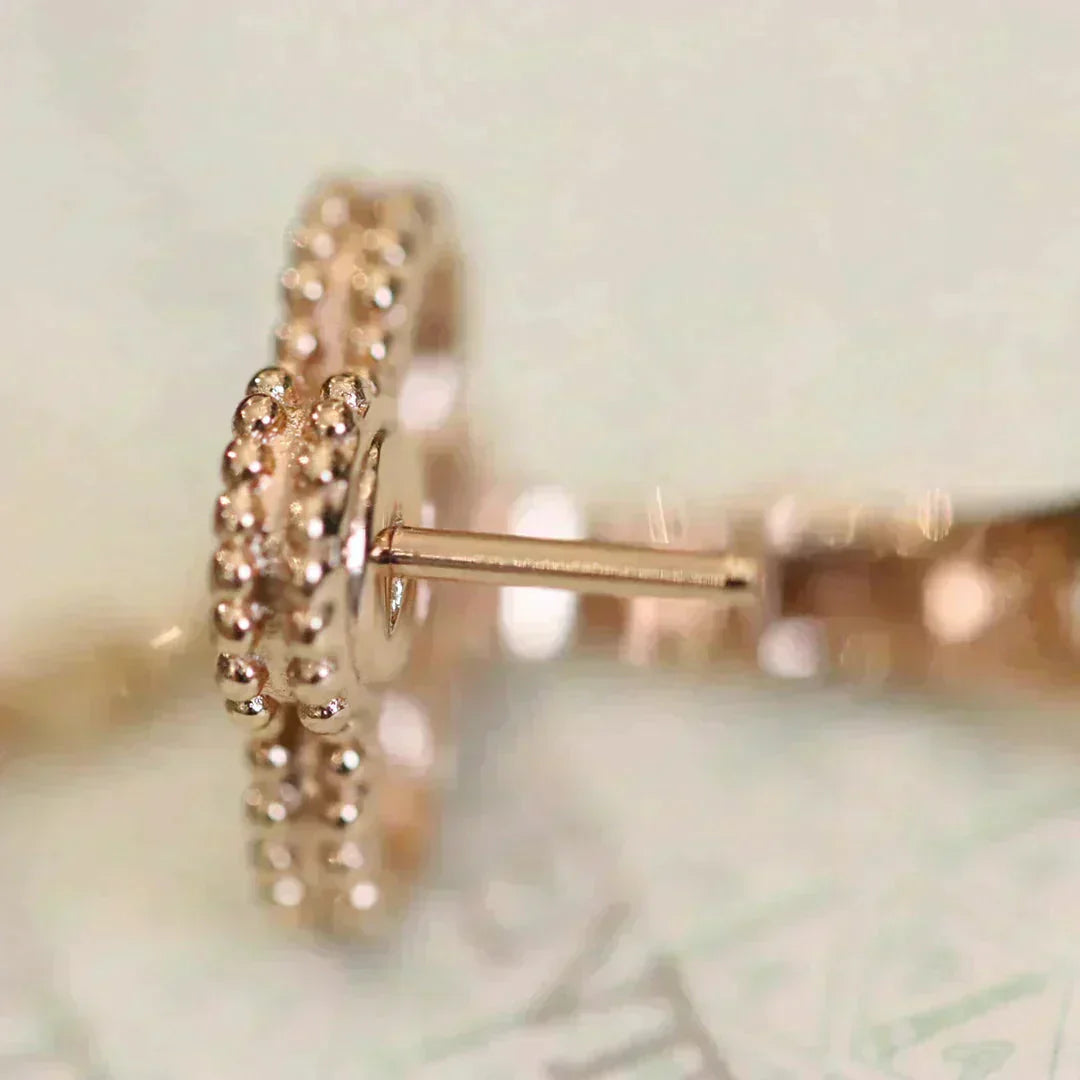 [Lunabriance]CLOVER MEDIUM 1 MOTIFS FUll DIAMOND EARRINGS