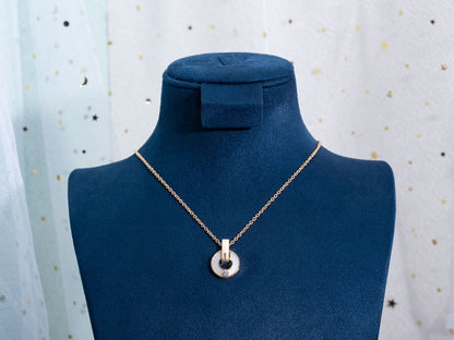 [Luna Brilliance]GARI NECKLACE PINK GOLD MOP