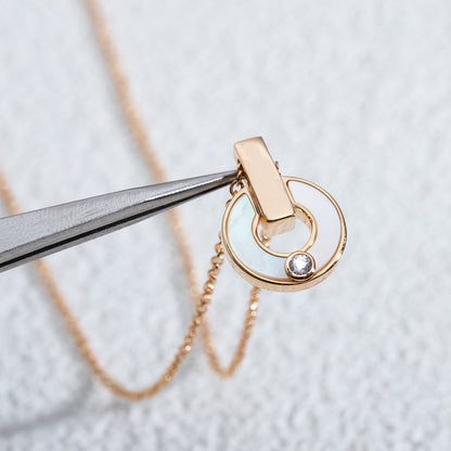 [Luna Brilliance]GARI NECKLACE PINK GOLD MOP