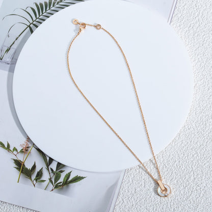 [Luna Brilliance]GARI NECKLACE PINK GOLD MOP