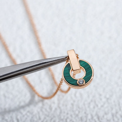 [Luna Brilliance]GARI NECKLACE PINK GOLD MALACHITE