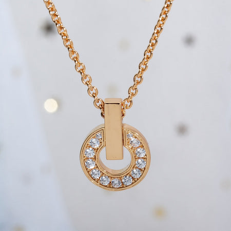 [Luna Brilliance]GARI NECKLACE PINK GOLD DIAMOND