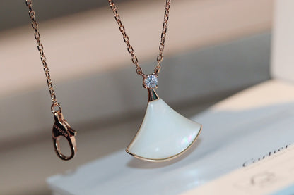 [Luna Brilliance]DREAM NECKLACE WHITE MOP PINK GOLD 1 DIAMOND