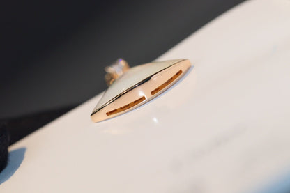 [Luna Brilliance]DREAM NECKLACE WHITE MOP PINK GOLD 1 DIAMOND