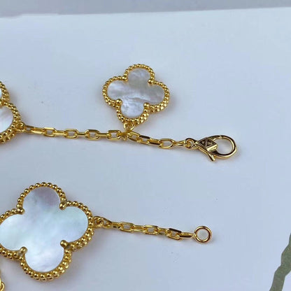 [Lunabriance]MAGIC CLOVER MOP GOLD BRACELET 5 MOTIFS