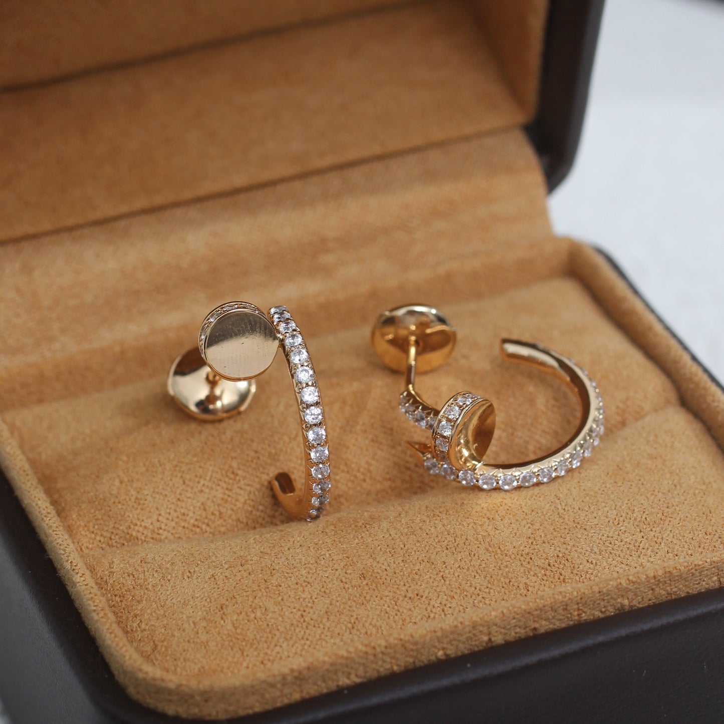 [Lunabriance]JUSTE EARRINGS 12.75MM PINK GOLD DIAMOND