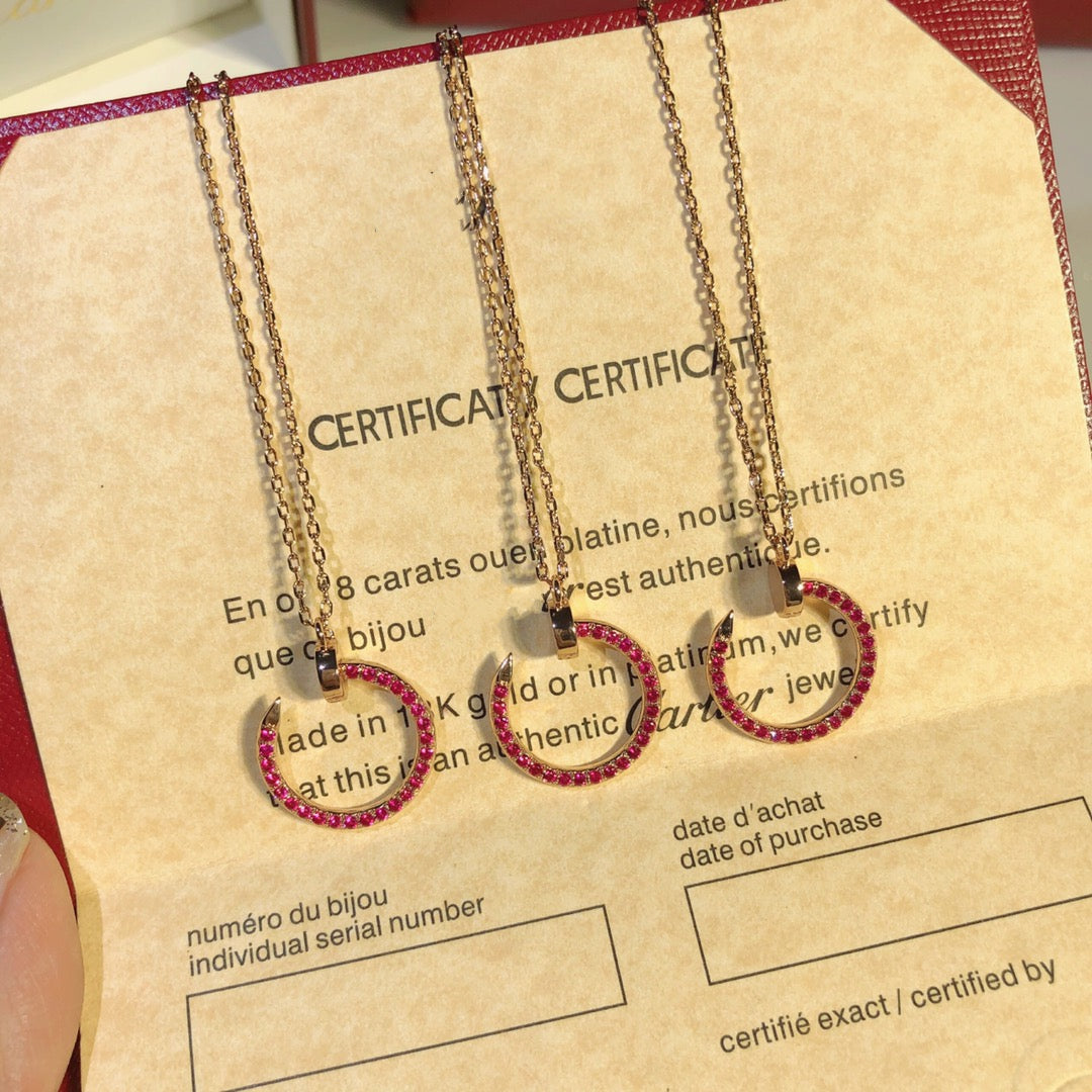 [Lunabriance]JUSTE NECKLACE GOLD RED DIAMONDS