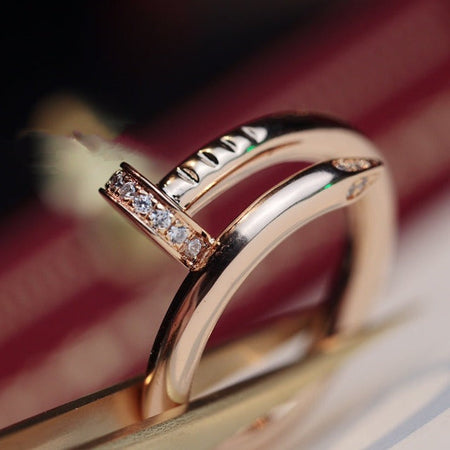 [Luna Brilliance]JUSTE RING 2.65MM PINK GOLD DIAMOND