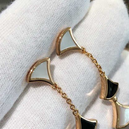 [Luna Brilliance]DREAM EARRINGS 3 MOTIFS ONYX MOP PINK GOLD