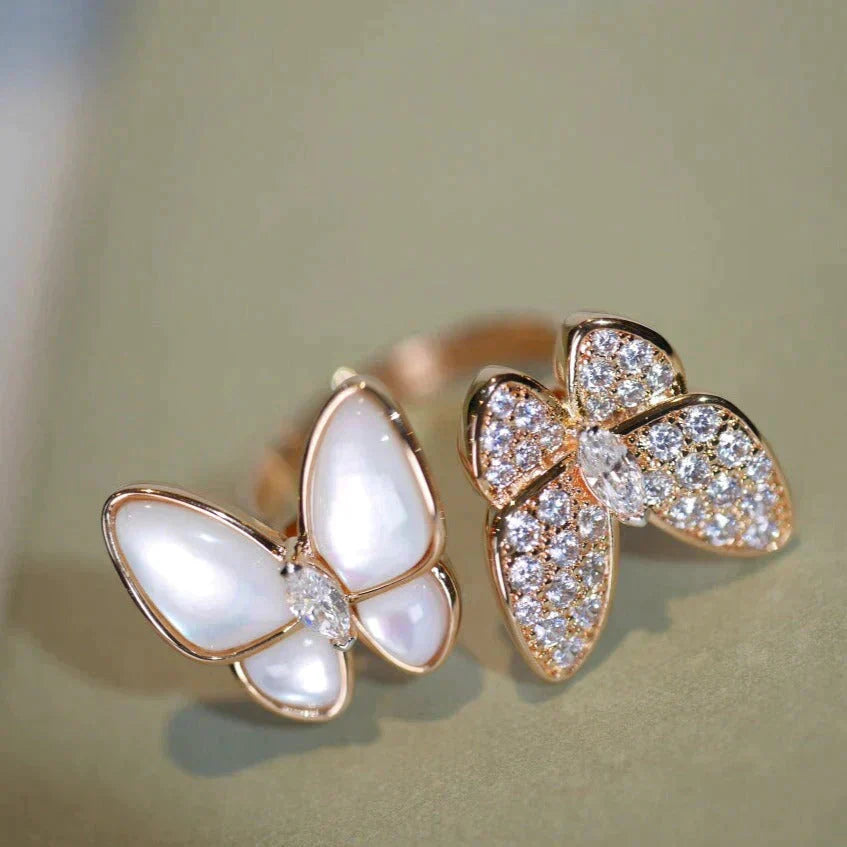 [Luna Brilliance]TWIN BUTTERFLY DIAMOND MOP RING