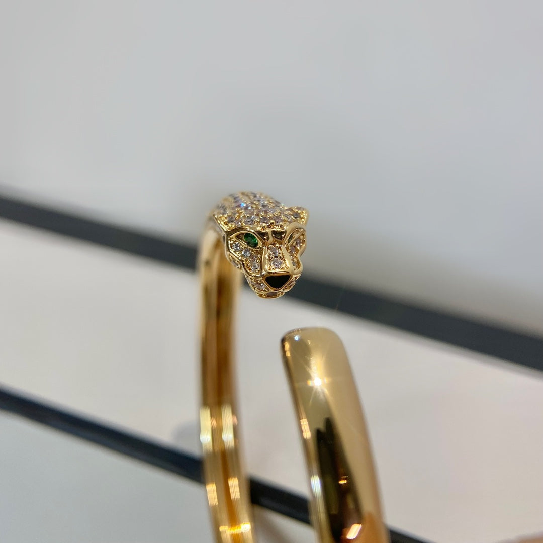 [Lunabriance]PANTHERE GOLD DIAMOND OPEN BRACELET