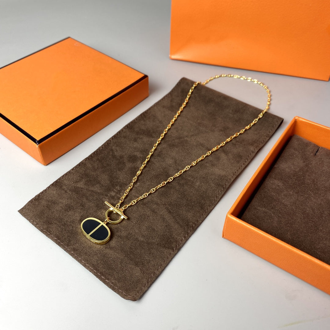 [Lunabriance]CHAINE VERSO BLACK CERAMIC NECKLACE