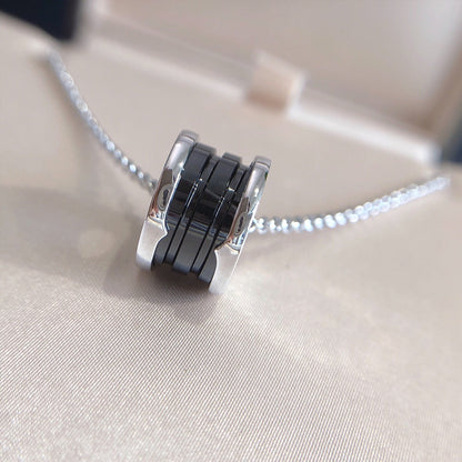 [Luna Brilliance]ZERO 1 BLACK CERAMIC SILVER NECKLACE