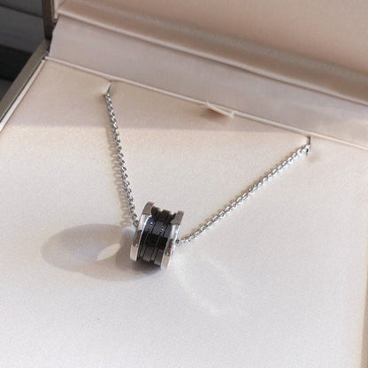 [Luna Brilliance]ZERO 1 BLACK CERAMIC SILVER NECKLACE