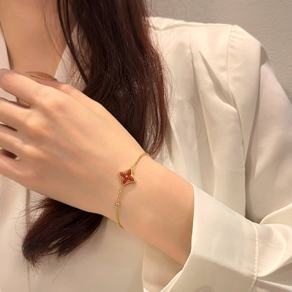 [Lunabriance]COLOR STAR CARNELIAN PINK GOLD DIAMOND BRACELET
