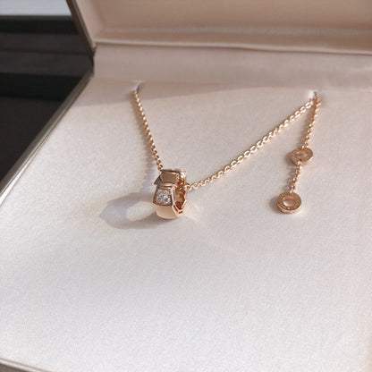 [Luna Brilliance]SERPENTI PEDANT DIAMOND PINK GOLD NECKLACE