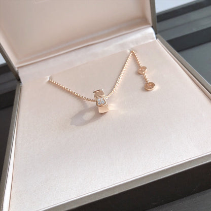 [Luna Brilliance]SERPENTI PEDANT DIAMOND PINK GOLD NECKLACE