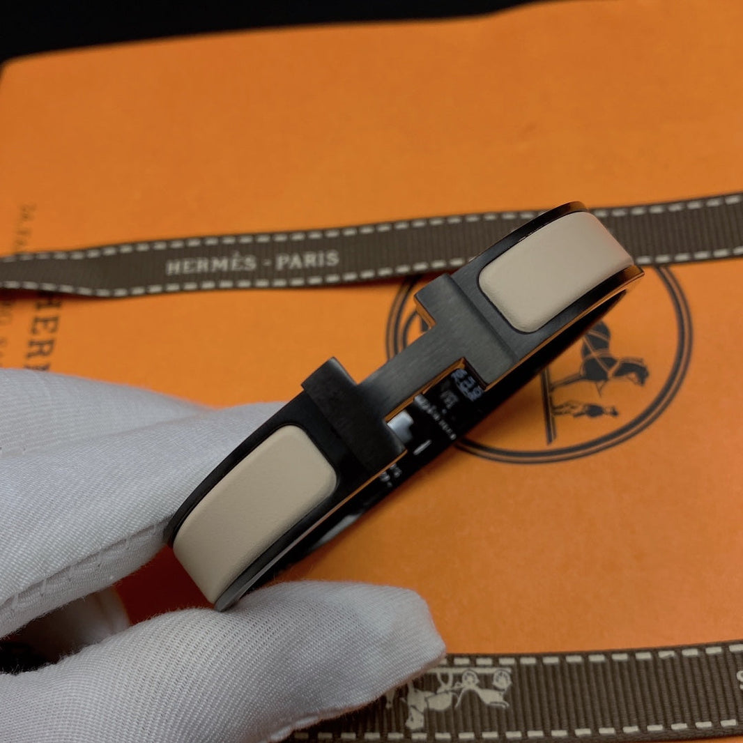[Luna Brilliance]H BRACELET 12MM BLACK BEIGE CERAMIC