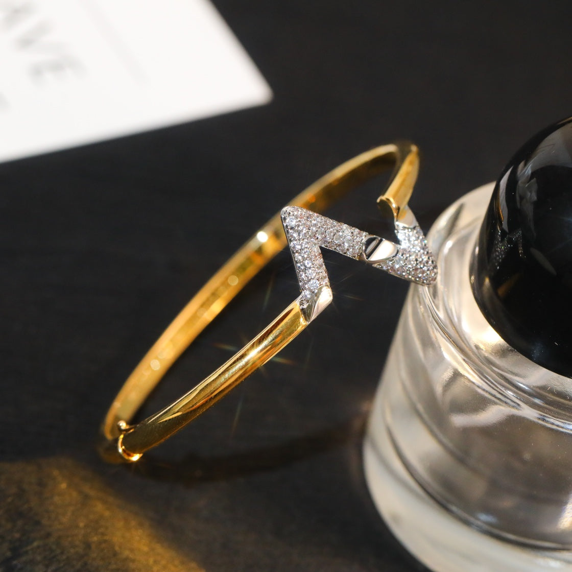 [Lunabriance]VOLTE UPSITE DOWN GOLD DIAMOND BRACELET