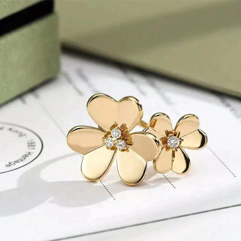 [Luna Brilliance]CLOVER COMOS GOLD DIAMOND RING