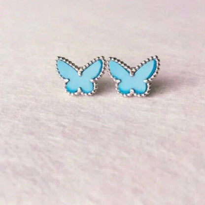 [Lunabriance]BUTTERFLY TURQUOISE EARRINGS SILVER