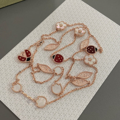 [Lunabriance]LUCKY SPRING 15 MOTIFS ROSE GOLD NECKLACE