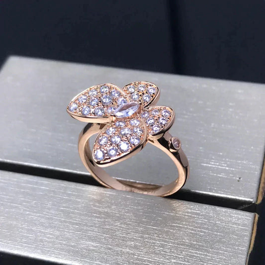 [Lunabriance]BUTTERFLY PINK GOLD DIAMOND RING